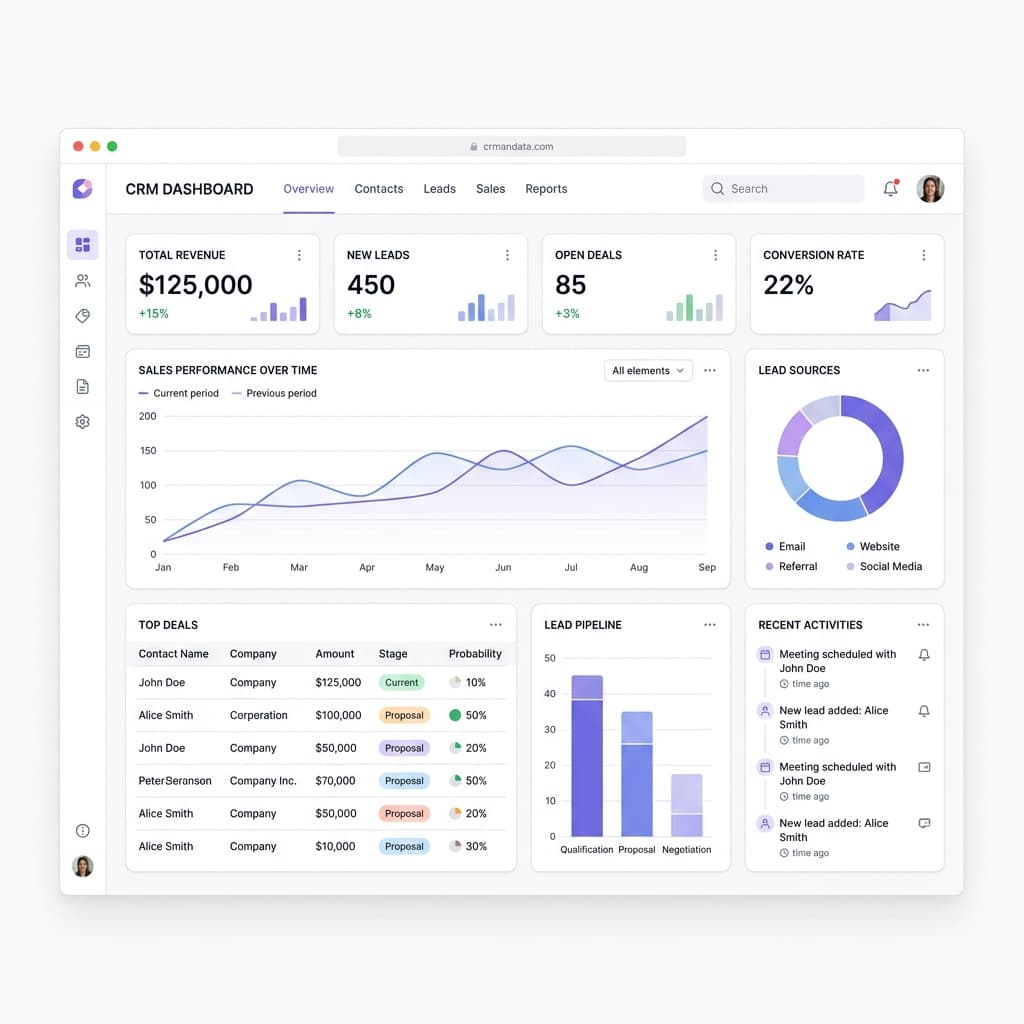 CRM Dashboard Mockup